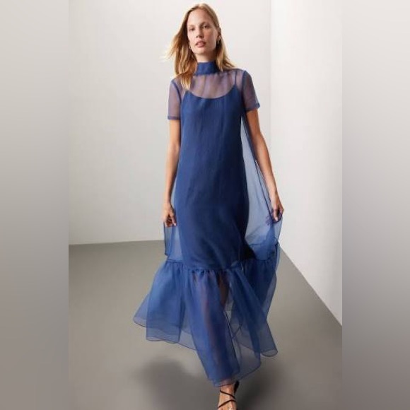 STAUD Calluna Dress-Navy - Picture 4 of 4